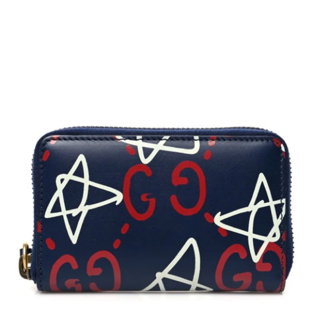 💙♥️GUCCI Calfskin Ghost Zip Around Card Case/Wallet - Picture 4 of 10